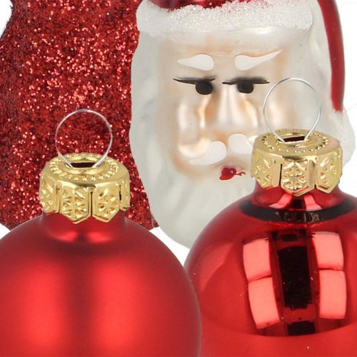 Article Mini figurines de décoration de Noël et boules assorties verre 3cm 9pcs