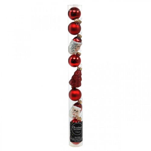 Article Mini figurines de décoration de Noël et boules assorties verre 3cm 9pcs