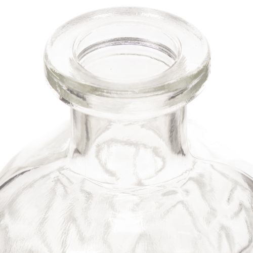 Bouteille en verre à motif losanges, bouteille décorative, vase, petit modèle, 13 cm, lot de 6 | Floristik24.be
