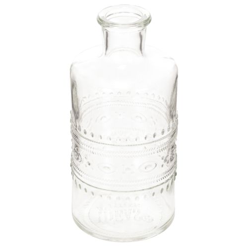 Bouteille en verre à motifs, cylindrique, transparente, vase décoratif, 15 cm, lot de 6