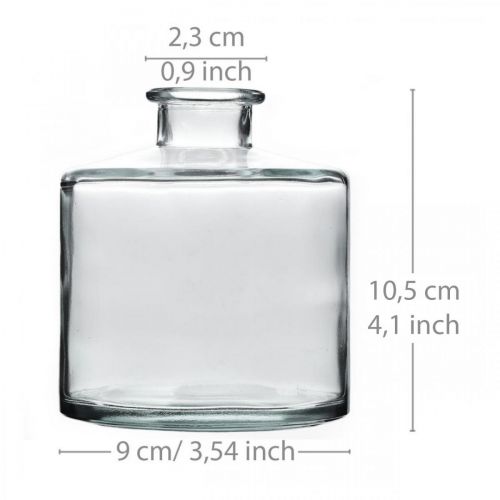 Floristik24 Vase à fleur, bougeoir, pot en verre transparent H10,5cm Ø9cm