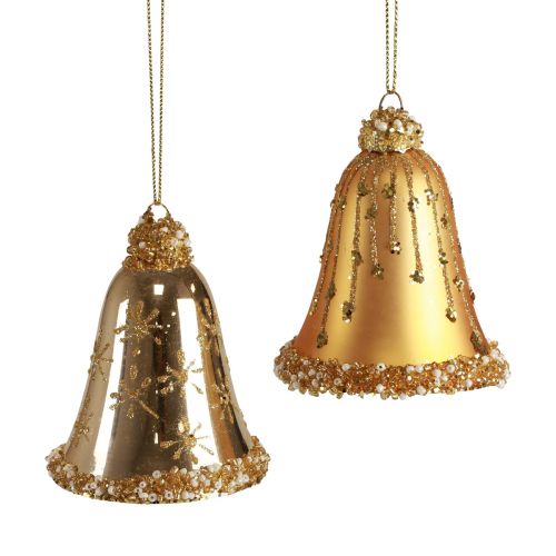 Floristik24 Cloche en verre décoration d&#39;arbre de Noël cloche de Noël 8,5 cm 2 pièces