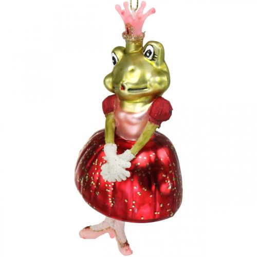 Article Princesse grenouille, décorations d&#39;arbre de Noël, décorations de conte de fées, pendentifs d&#39;arbre, vrai verre H14cm 2pcs