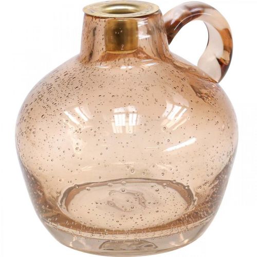 Floristik24 Chandelier Bougie en Verre Marron Clair Pichet Décoratif H15.5cm