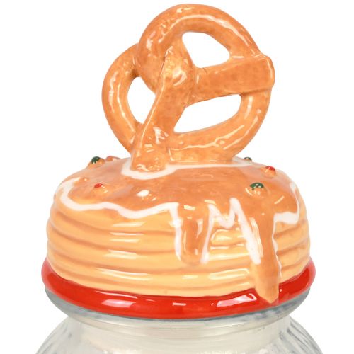 Article Pot à biscuits en verre bonbonnière avec couvercle bretzel Ø11cm H28.5cm
