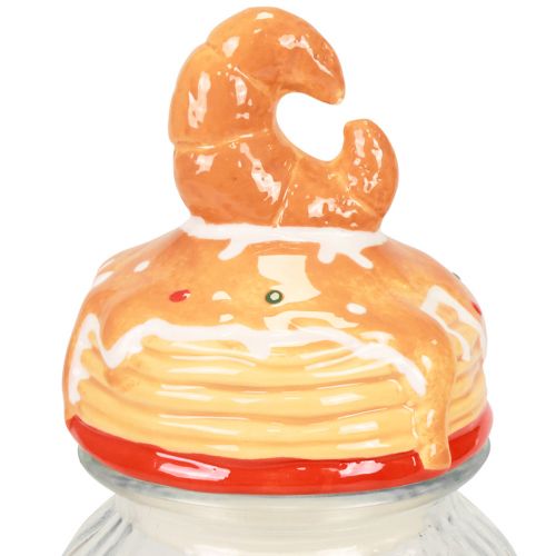 Article Pot à biscuits en verre bonbonnière avec couvercle croissant Ø11cm H28,5cm