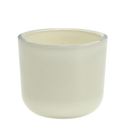 Article Cache-pot en verre Ø12.5cm H11cm Crème