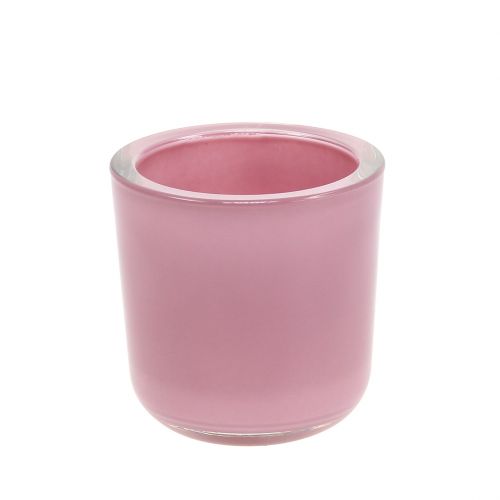 Floristik24 Jardinière en verre Ø7,8 H8cm vieux rose