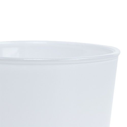 Floristik24 Cache-pot en verre blanc Ø10cm H8.5cm