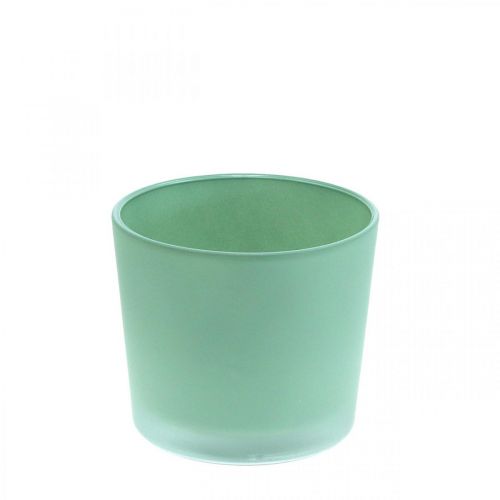 Floristik24 Pot de fleur en verre jardinière verte pot en verre Ø10cm H8.5cm