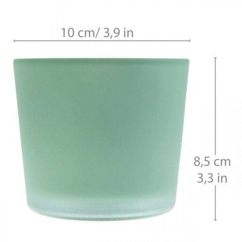 Article Pot de fleur en verre jardinière verte pot en verre Ø10cm H8.5cm