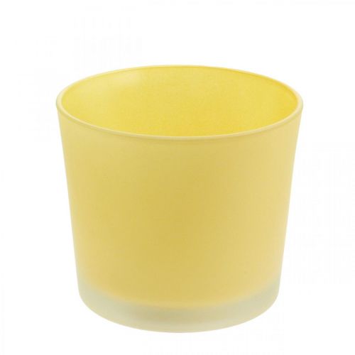 Article Cache-pot en verre cache-pot jaune pot en verre Ø14.5cm H12.5cm