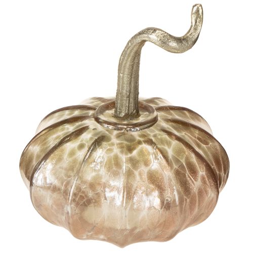 Floristik24 Décoration de table citrouille en verre citrouille d&#39;automne verre métal H14cm 2 pcs