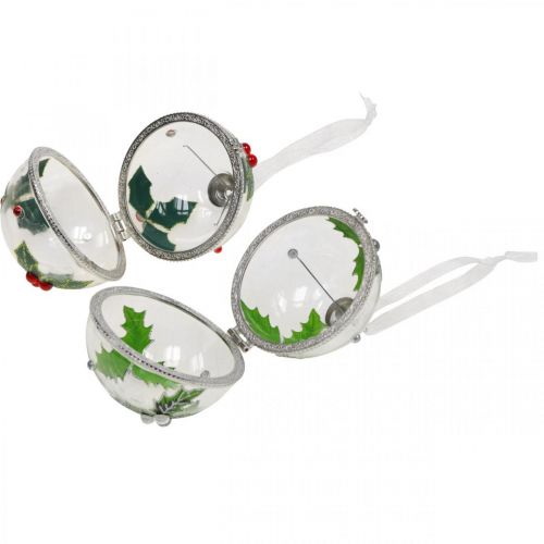 Article Boules de sapin de Noël en verre à remplir de houx Ø6cm 2pcs