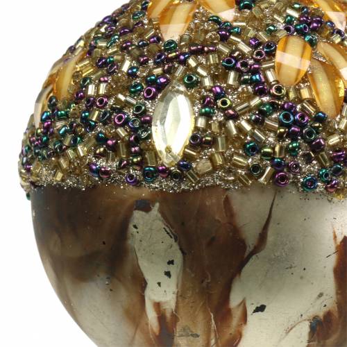 Floristik24 Verre d&#39;ornement de Noël avec décor et perles Ø7,5cm
