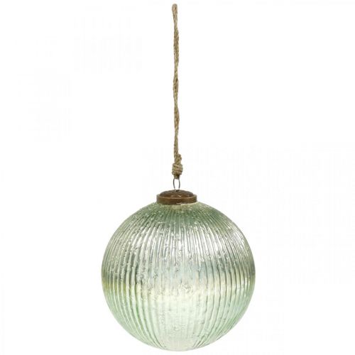 Floristik24 Boule de Noël en verre grand à suspendre vert, doré vintage Ø20cm