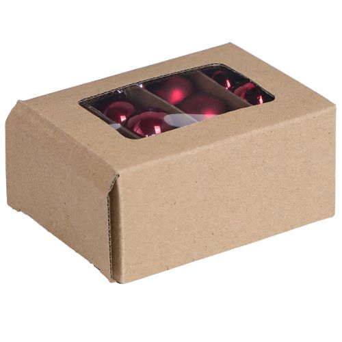 Boules en verre Noël en mélange Bordeaux Ø3cm 22 pcs | Floristik24.be
