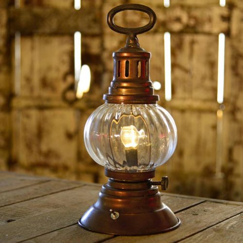Floristik24 Lanterne tempête LED, lampe en métal, luminaire décoratif, look vintage Ø12,5cm H30cm