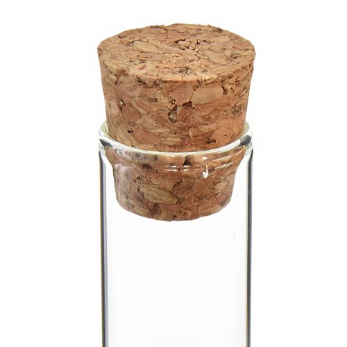 Article Tubes à essai tubes en verre décoratifs mini vases en liège H13cm 24 pcs