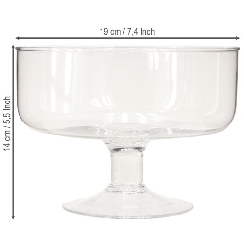 Article Bol en verre pour bougies flottantes Bol avec base Ø19cm H14cm