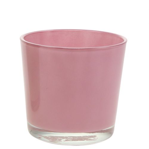 Floristik24 Pot en verre Ø10cm H8.5cm vieux rose