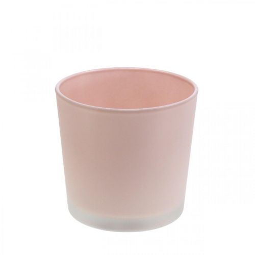 Floristik24 Cache-pot jardinière en verre pot en verre rose Ø11.5cm H11cm