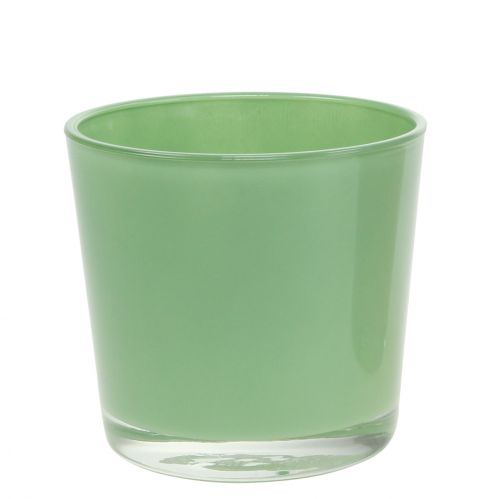 Floristik24 Pot en verre Ø10cm H8.5cm vert menthe