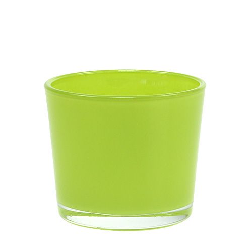 Floristik24 Jardinière en verre vert Ø10cm H9cm