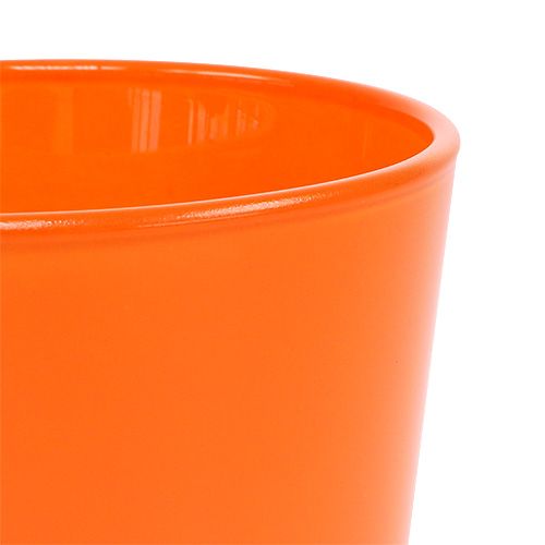 Floristik24 Jardinière en verre orange Ø10cm H8.5cm
