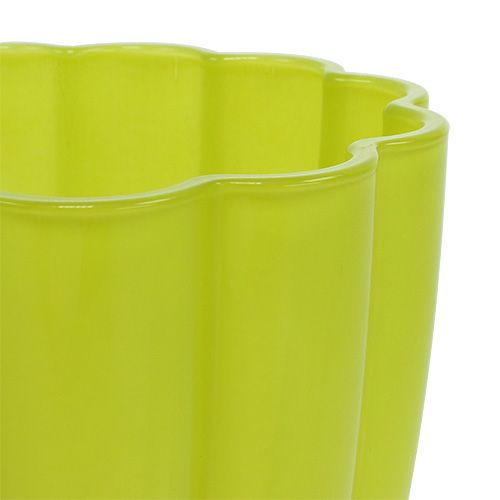 Floristik24 Vase en verre "Bloom" citron vert Ø14cm H17cm