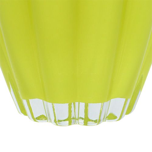 Floristik24 Vase en verre "Bloom" citron vert Ø14cm H17cm