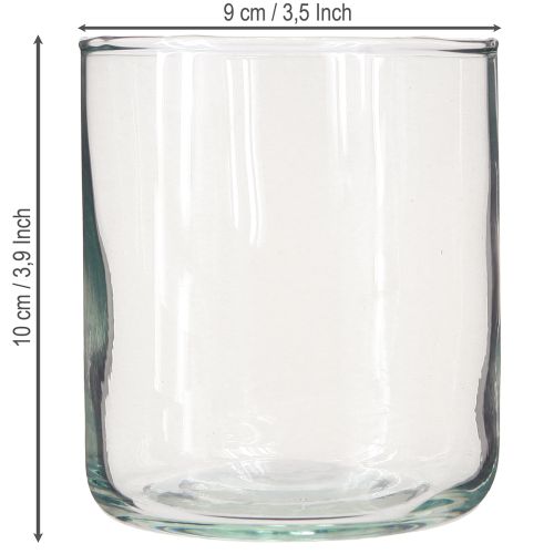 Article Vase en verre, vase à fleurs, vase décoratif en incolore Ø9cm H10cm