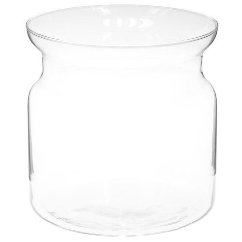 Vase en verre Brenda grand vase à fleurs en verre transparent Ø19cm H19cm