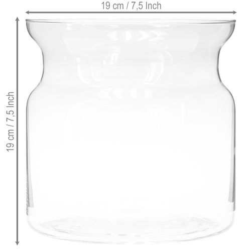 Article Vase en verre Brenda grand vase à fleurs en verre transparent Ø19cm H19cm
