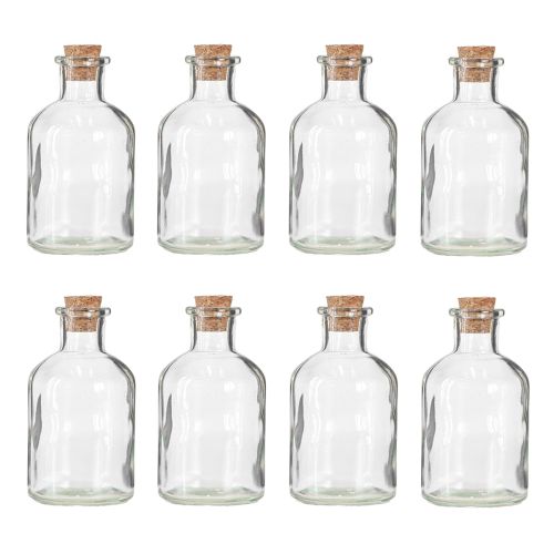 Article Vase en verre Bouteilles Vase décoratif avec bouchon H10,5 cm 8 pièces
