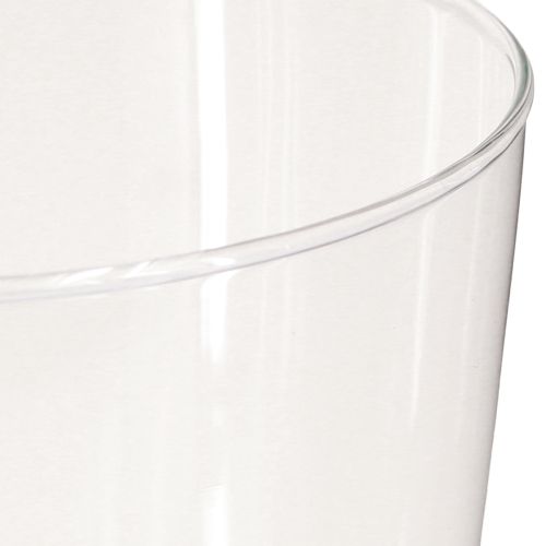 Article Vase conique en verre transparent Ø10cm H20cm