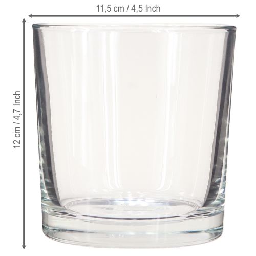 Article Vase de table cylindrique en verre transparent Ø11,5cm H12cm