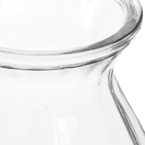 Article Vase en verre vase bulbeux à rainures clair Ø11cm H14cm 2pcs