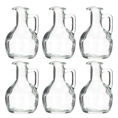 Article Mini vase/carafe à eau avec anse pour la table à manger, décoratif et fonctionnel, 12 cm, lot de 6