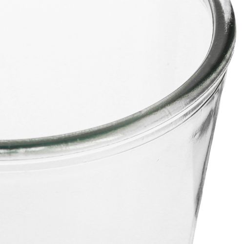 Article Vase en verre vase conique jardinière en verre Ø14cm H16cm 2pcs