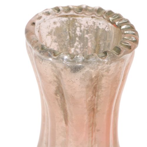 Floristik24 Vase en verre Farmer's Silver Pink H11cm 6pcs