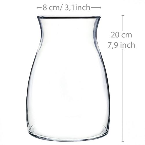Floristik24 Vase décoratif en verre vase à fleurs transparent verre Ø11cm H20cm