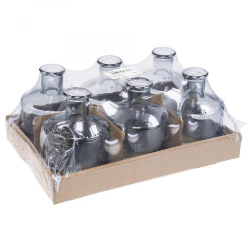 Floristik24 Vase en verre flacons d&#39;apothicaire décoratif vase décoratif en verre teinté Ø7cm 6 pièces