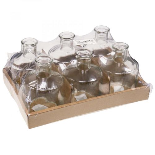Floristik24 Vase en Verre Bouteilles d&#39;Apothicaire Déco Vase Déco en Verre Clair Ø7cm 6pcs