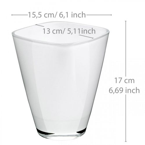 Floristik24 Jardinière orchidée verre blanc H17cm L13cm