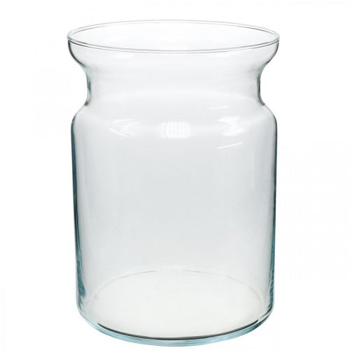 Vase en verre clair vase décoratif lanterne en verre vase à fleurs Ø18cm H25cm