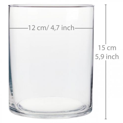 Floristik24 Vase en verre Ø12cm H15cm