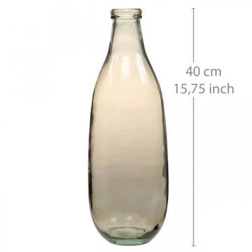 Floristik24 Vase en verre marron grand vase de sol ou décoration de table en verre Ø15cm H40cm