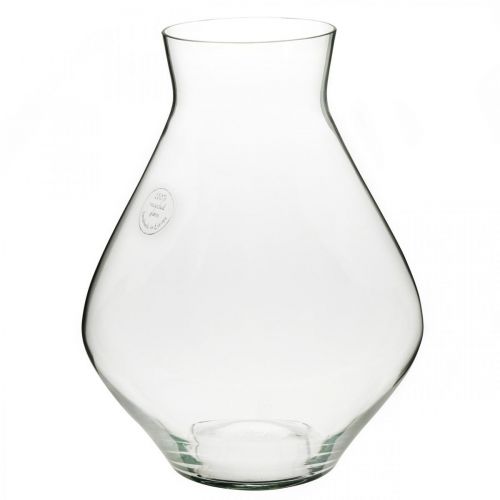 Vase à fleurs en verre vase en verre bulbeux clair vase décoratif Ø20cm H25cm