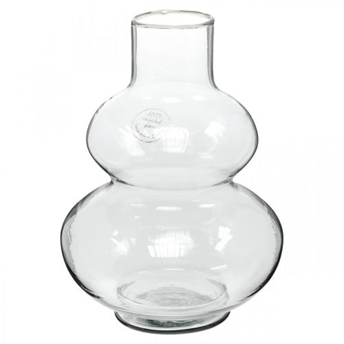 Article Vase en verre vase à fleurs rond vase décoratif verre clair Ø16cm H23cm